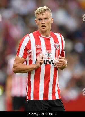 07 août 2021 - Brentford v Valencia - pré-saison amicale - Brentford Community Stadium Brentford's Marcus Forss pendant le match au Brentford Community Stadium, Londres. Crédit photo : © Mark pain / Alamy Live News Banque D'Images