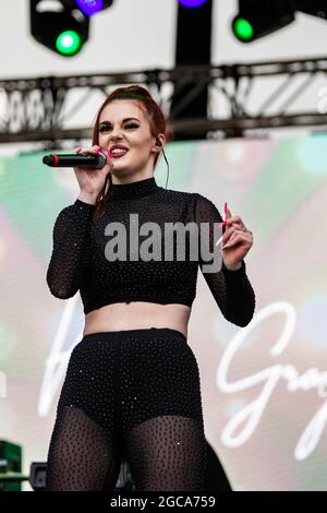 Edmonton, Canada. 06e août 2021. Halcyon Grey se produit pendant le Together Again YEG Festival au Northlands Exhibition Grounds à Edmonton. Crédit : SOPA Images Limited/Alamy Live News Banque D'Images