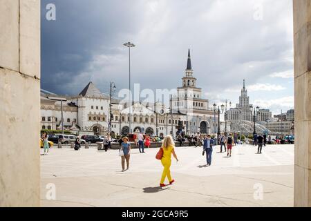 Moscou, Russie - juillet 16 2021 : la gare de Kazansky Vokzal est l'une des neuf principales gares de Moscou Banque D'Images