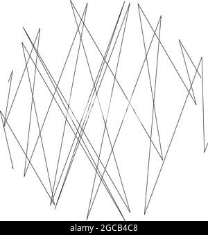 Élément géométrique entrecroisé, zigzag, lignes edgy. Ondulées, ondulations de lignes aléatoires, bandes – illustrations vectorielles, graphiques clip-art Illustration de Vecteur