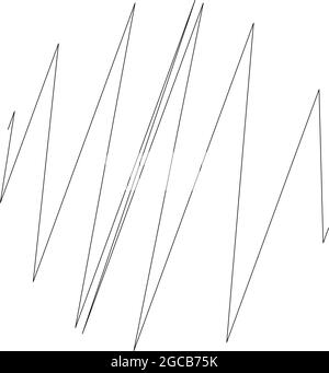 Élément géométrique entrecroisé, zigzag, lignes edgy. Ondulées, ondulations de lignes aléatoires, bandes – illustrations vectorielles, graphiques clip-art Illustration de Vecteur