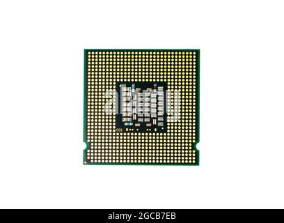 Illustration de la puce du processeur sur fond blanc. Matériel informatique et matériel informatique. Unité centrale de traitement., microprocesseur. Banque D'Images