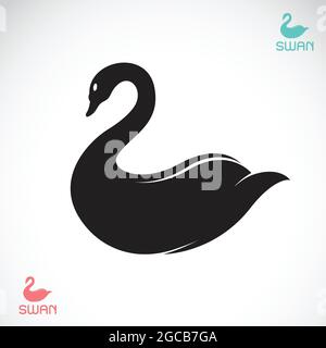 Images vectorielles de cygne sur fond blanc. Illustration vectorielle superposée facile à modifier. Animaux sauvages. Illustration de Vecteur