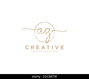 AZ logo féminine beauté monogramme et élégant logo design, écriture logo de la signature initiale, mariage, mode, floral et botanique avec la création Illustration de Vecteur