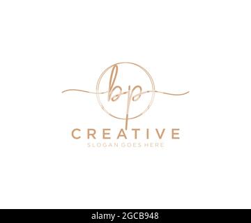 BP logo féminin beauté monogramme et élégant logo design, écriture logo de la signature initiale, mariage, mode, floral et botanique avec la création Illustration de Vecteur