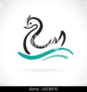 Motif vectoriel de cygne sur fond blanc. Wild Animals. logo ou icône swan. Illustration vectorielle superposée facile à modifier. Illustration de Vecteur