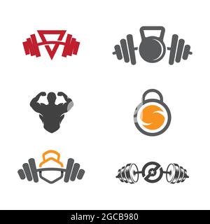 L'objet scénario et des icônes pour le sport, étiquette de Sport, Fitness Badge Logo Design Illustration de Vecteur