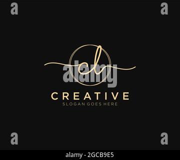CL logo féminin beauté monogramme et élégant logo design, écriture logo de la signature initiale, mariage, mode, floral et botanique avec la création Illustration de Vecteur