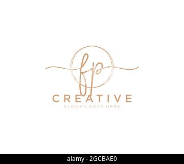 FP logo féminin beauté monogramme et élégant logo design, écriture logo de la signature initiale, mariage, mode, floral et botanique avec la création Illustration de Vecteur