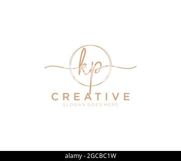 KP logo féminin beauté monogramme et élégant logo design, écriture logo de la signature initiale, mariage, mode, floral et botanique avec la création Illustration de Vecteur