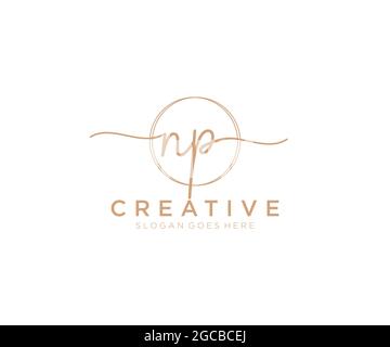 NP logo féminin beauté monogramme et élégant logo design, écriture logo de la signature initiale, mariage, mode, floral et botanique avec la création Illustration de Vecteur