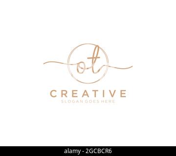 OT logo féminine beauté monogramme et élégant logo design, écriture logo de la signature initiale, mariage, mode, floral et botanique avec la création Illustration de Vecteur