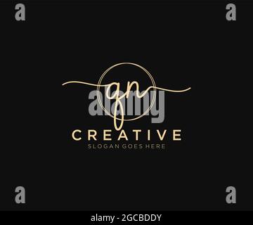 QN logo féminin beauté monogramme et élégant logo design, écriture logo de la signature initiale, mariage, mode, floral et botanique avec la création Illustration de Vecteur
