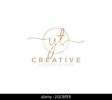 YT logo féminin beauté monogramme et élégant logo design, écriture logo de la signature initiale, mariage, mode, floral et botanique avec la création Illustration de Vecteur