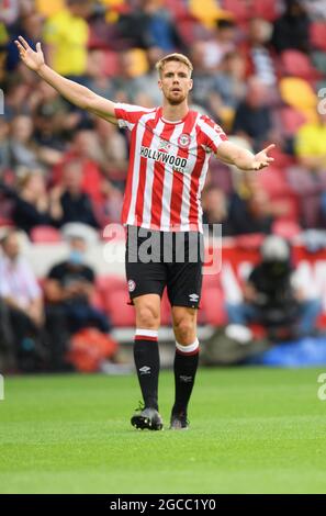 07 août 2021 - Brentford v Valencia - pré-saison amicale - Brentford Community Stadium Brentford's Kristoffer Aguer pendant le match au Brentford Community Stadium, Londres. Crédit photo : © Mark pain / Alamy Live News Banque D'Images