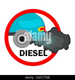 Ne pas autoriser les voitures diesel. Panneau no diesel car.symbole d'interdiction de carburant diesel.la marque de circulation interdit l'utilisation de véhicules et de voitures avec moteur diesel. Vecteur Illustration de Vecteur