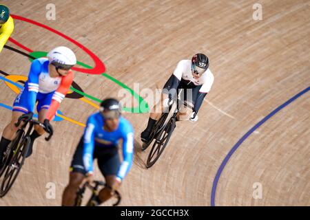 Shizuoka, Japon. 8 août 2021. Yudai Nitta (JPN) Cyclisme : quart-finale du Keirin masculin lors des Jeux Olympiques de Tokyo 2020 au Vélodrome d'Izu à Shizuoka, Japon . Credit: Shuraro Mochizuki/AFLO/Alamy Live News Banque D'Images