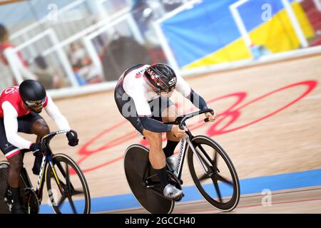 Shizuoka, Japon. 8 août 2021. Yuta Wakimoto (JPN) Cyclisme : quart-finale hommes Keirin lors des Jeux Olympiques de Tokyo 2020 au Vélodrome d'Izu à Shizuoka, Japon . Credit: Shuraro Mochizuki/AFLO/Alamy Live News Banque D'Images