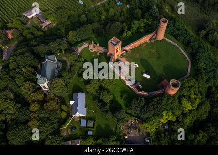 Vue aérienne du château de Czersk Banque D'Images