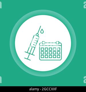 Icône de bouton de couleur de vaccination. Traitement de la formation. Pictogramme pour page Web, application mobile, contour promo.modifiable. Illustration de Vecteur