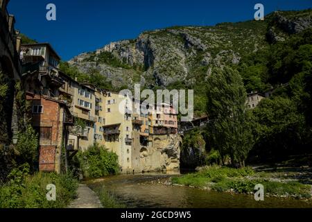 vue sur la ville de pont en royans dans le vercors Banque D'Images