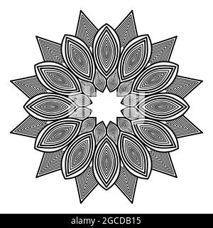 motif rond de style oriental, illustration du motif abstrait de méditation mandala Illustration de Vecteur