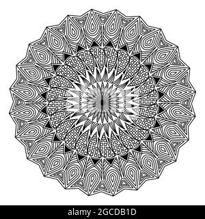 Mandala ornementale rond tribal de fond de carte d'invitation Illustration de Vecteur