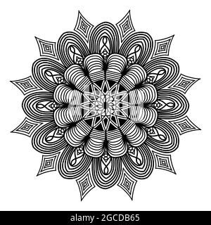 arrière-plan d'art mandala arabesque et motif vectoriel noir indien Illustration de Vecteur