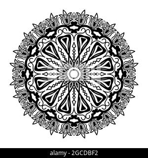 mandala spirituel oriental mariage motif floral élément de conception Illustration de Vecteur