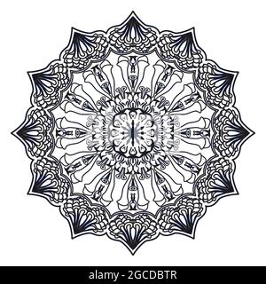 motif vectoriel géométrique de style mandala islamique avec élégant médaillon rond et art persan Illustration de Vecteur