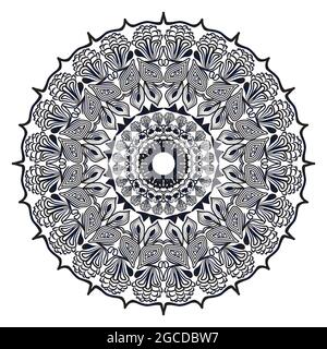 abstrait islamique mandala géométrique vecteur fond design avec élégant médaillon rond art persan ligne Illustration de Vecteur