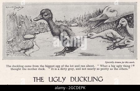 Illustration vintage de l'laid Duckling. Banque D'Images