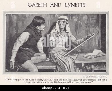 Illustration vintage de Gareth et Lynette Banque D'Images