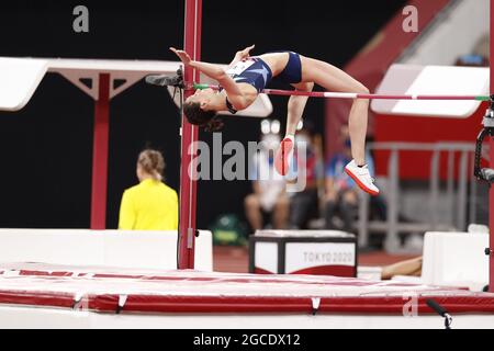 Mariya LASTSKENE (ROC) a remporté la médaille d'or lors des Jeux Olympiques Tokyo 2020, finale de saut en hauteur des femmes athlétiques le 7 août 2021 au stade olympique de Tokyo, Japon - photo Yuya Nagase / photo Kishimoto / DPPI Banque D'Images