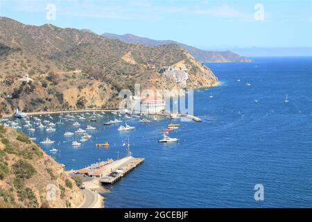 Vue sur l'île de Catalina sur le casino Banque D'Images