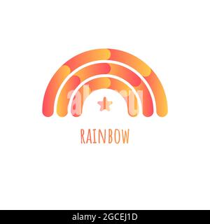 Arc-en-ciel géométrique symbole isolé. Logo abstrait arc-en-ciel et étoile. Icône d'été en couleur créative Illustration de Vecteur