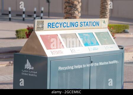 21 février 2021, Dubaï, Émirats arabes Unis : station de recyclage des ordures et des ordures de Marina Banque D'Images