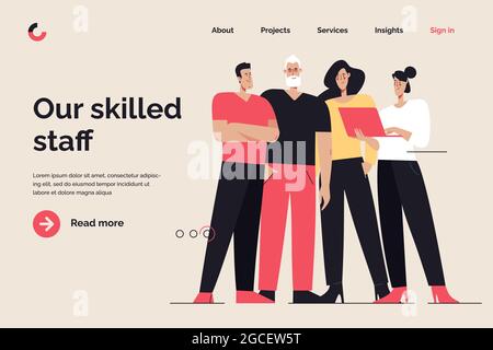 Illustration vectorielle de style plat du concept d'entreprise sur le thème du travail d'équipe, de la collaboration et du travail en équipe. Contour modifiable Illustration de Vecteur