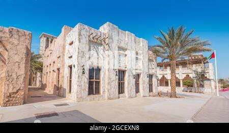 23 février 2021, Dubaï, Émirats Arabes Unis : la majestueuse Maison du Cheikh Said Al Maktoum dans l'architecture arabe traditionnelle qui abrite maintenant le musée Banque D'Images