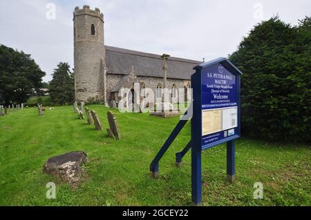 Eglise St Peter & St Paul, Mautby, Norfolk, Angleterre, Royaume-Uni. Banque D'Images