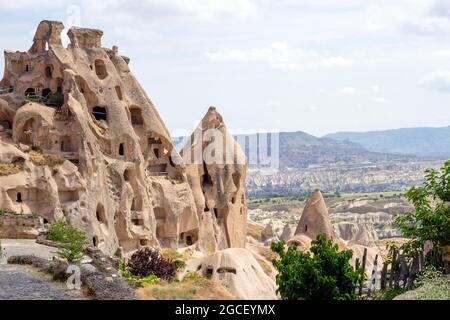 La célèbre maison de grotte en Cappadoce - l'ancienne maison de grotte de règlement Banque D'Images