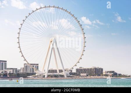 L'une des plus grandes roues de Ferris au monde est l'Ain de Dubaï sur l'île des bluewaters. Principales attractions touristiques des Émirats arabes Unis Banque D'Images