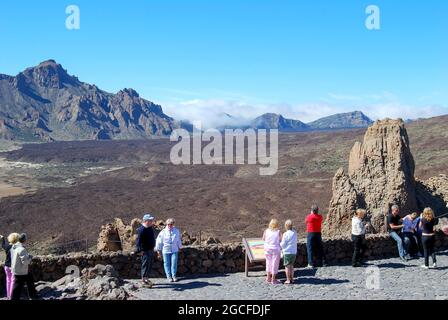 Point Lookout à Los Roques de Garcia, Parque Nacional del Teide, Tenerife, Canaries, Espagne Banque D'Images