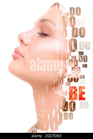 Portrait conceptuel d'une jeune femme Banque D'Images