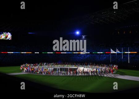 Illustration pendant les Jeux Olympiques Tokyo 2020, cérémonie de clôture le 8 août 2021 au stade olympique de Tokyo, Japon - photo Yuya Nagase / photo Kishimoto / DPPI Banque D'Images