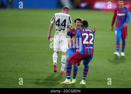 Barcelone, Espagne. 08 août 2021. Riqui Puig du FC Barcelone le match d'avant-saison entre le FC Barcelone et le FC Juventus au stade Johan Cruijff, le 8 août 2021 à Barcelone, Espagne. Credit: Marco Canoniero / Alamy Live News Banque D'Images