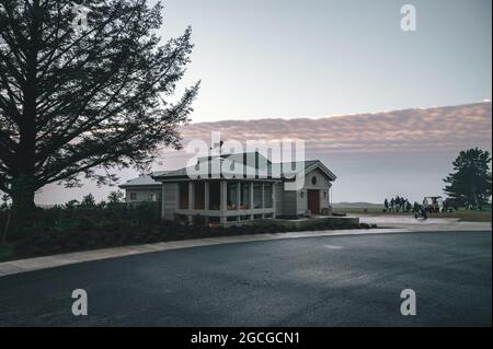 Parcours de golf et bâtiment de Bandon Dunes Banque D'Images