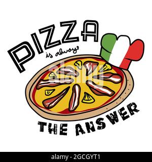 Pizza est toujours l'illustration vectorielle du logo de réponse Illustration de Vecteur
