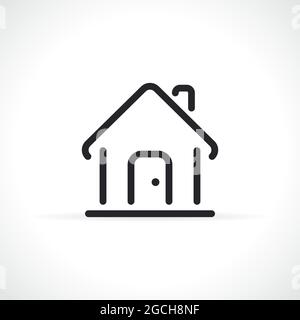 maison ou maison icône de ligne mince isolée Illustration de Vecteur
