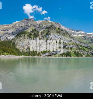 Géographie / Voyage, Suisse, paysage au lac Oeschinen (Oeschinensee), Kandersteg, DROITS-SUPPLÉMENTAIRES-AUTORISATION-INFO-NON-DISPONIBLE Banque D'Images